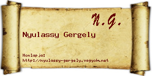 Nyulassy Gergely névjegykártya